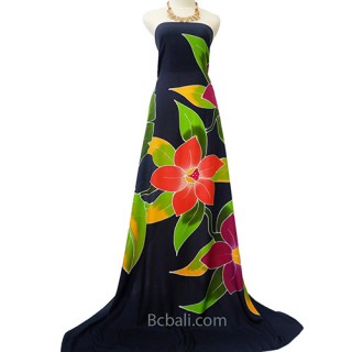 rayon sarong three flower handpainting made in bali